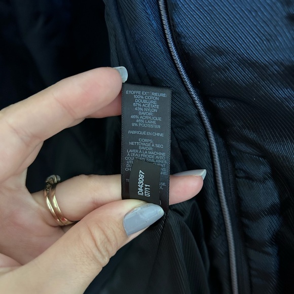 EXPRESS Men’s Heavy Weight Military Style Peacoat Black Jacket Cotton Sz Medium - Picture 7 of 9